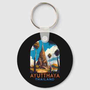 Ayutthaya Travel Trip Summer Vacation Ayutthaya Th Keychain