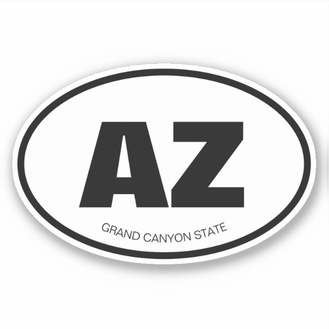 AZ - Arizona état abréviation oval vinyle sticker (Devant)
