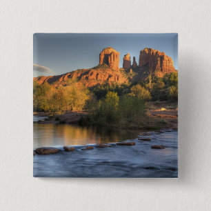 AZ, Arizona, Sedona, Crescent Moon Recreation 3 2 Inch Square Button