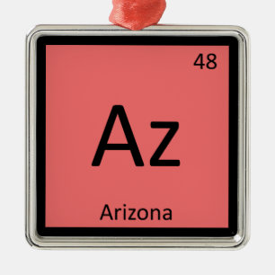Az - Arizona State Chemistry Periodic Table Symbol Metal Ornament