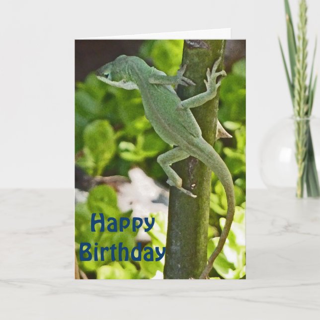 AZ- carte d'anniversaire de lézard de caméléon (Devant)