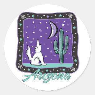 AZ-Coyote Classic Round Sticker