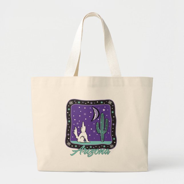 AZ-Coyote Large Tote Bag (Front)