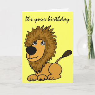 AZ- Funny Lion Birthday Card