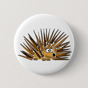 AZ- Porcupine Art Cartoon 2 Inch Round Button