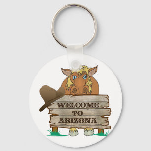 AZ- Welcome to Arizona Horse Keychain