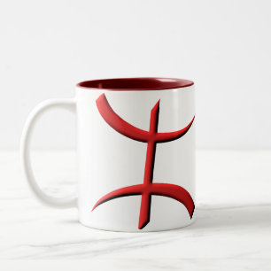 aza berber red Two-Tone coffee mug