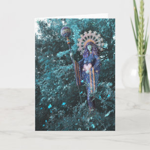 aza goddess of feminine energy of the cosmos holiday card