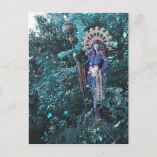 aza goddess of feminine energy of the cosmos postcard