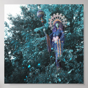 aza goddess of feminine energy of the cosmos poster