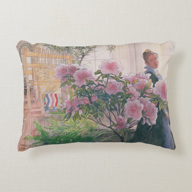 Azalea, 1906 (w/c on paper) accent pillow (Front)