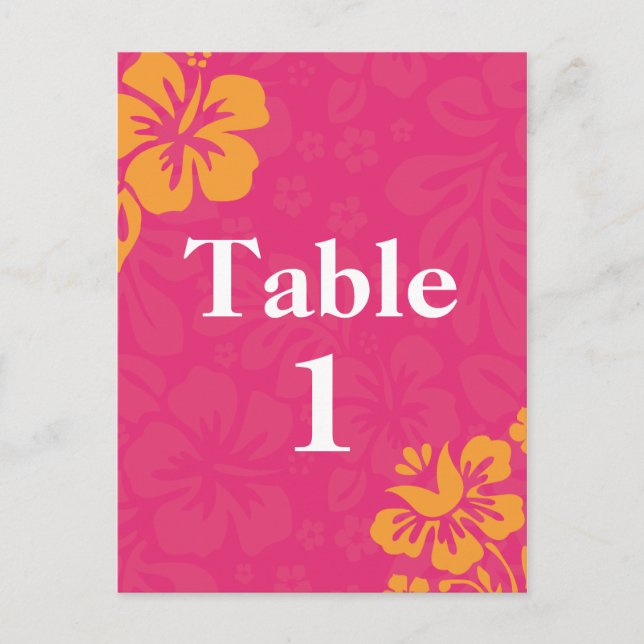 Azalea Beach Flowers Table Numbers Postcard (Front)
