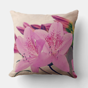 Azalea Blooms Throw Pillow