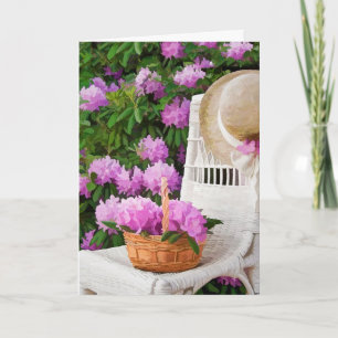 Azalea bouquet in garden card