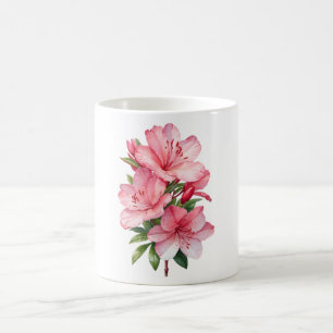 Azalea flower watercolor painting coffee mug