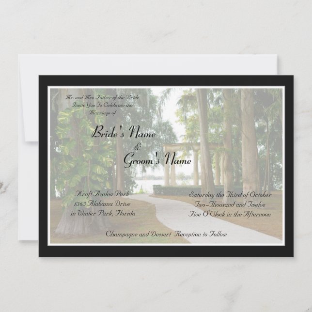 Azalea Park Wedding Invitation (Front)
