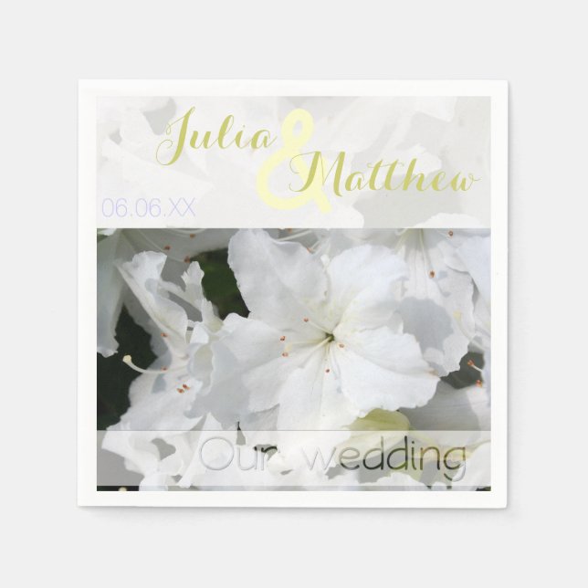 Azalea - Personlizable Wedding Paper Napkins (Front)