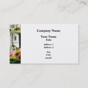 Azaleas by Porch With Wicker Chair Business Card
