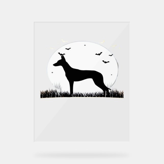 Azawakh Chien - Halloween Lune Silhouette Classiqu (Recto)