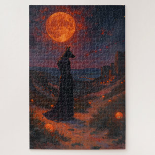 Azawakh Dark Desert Halloween Fantasy Art Jigsaw Puzzle