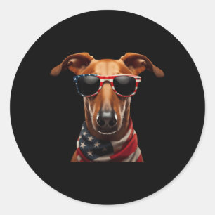 Azawakh Dog 4th Of July American Independence Day Classic Round Sticker