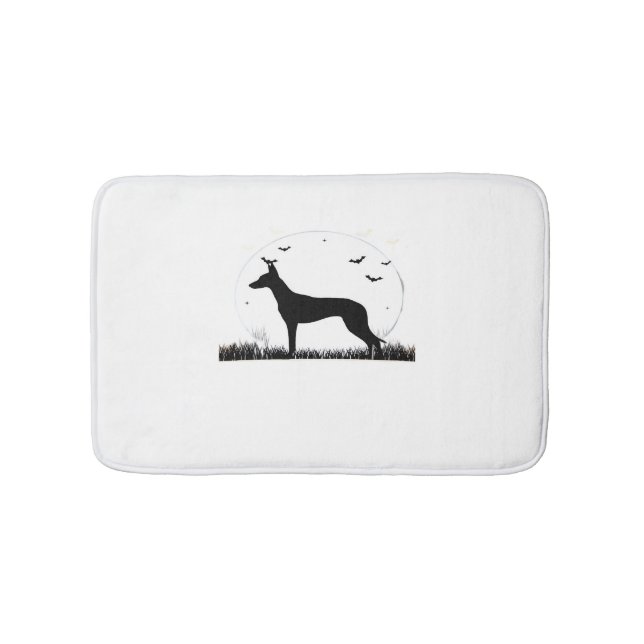 Azawakh Dog – Halloween Moon Silhouette Classic T- Bath Mat (Front)