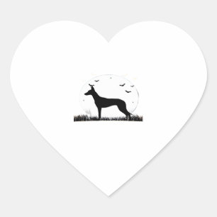 Azawakh Dog � Halloween Moon Silhouette Classic T- Heart Sticker