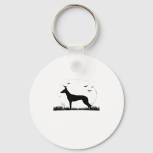 Azawakh Dog � Halloween Moon Silhouette Classic T- Keychain