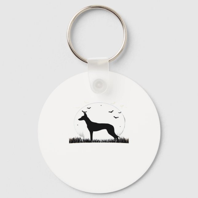 Azawakh Dog � Halloween Moon Silhouette Classic T- Keychain (Front)