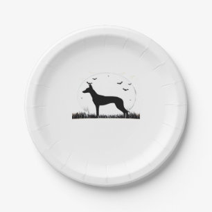 Azawakh Dog � Halloween Moon Silhouette Classic T- Paper Plate