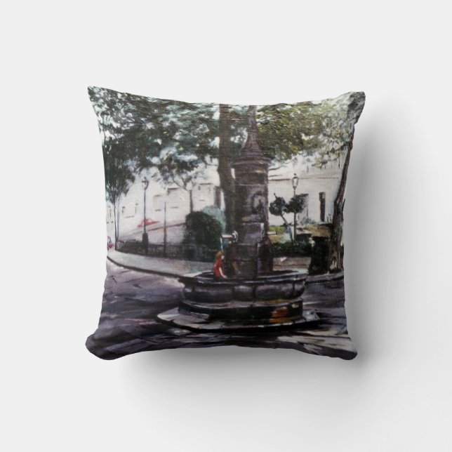 Azcarraga Square (A Coruña) Throw Pillow (Front)