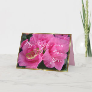 Azeleas & Gold Bfly-customize any occasion Card