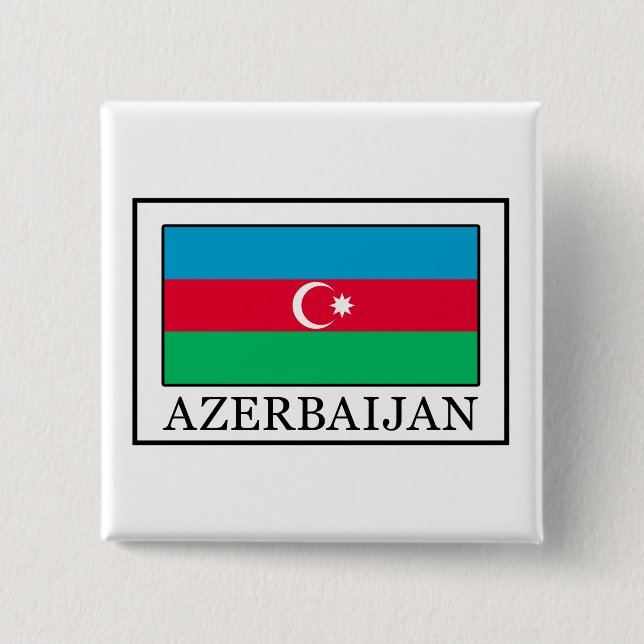 Azerbaijan 2 Inch Square Button (Front)