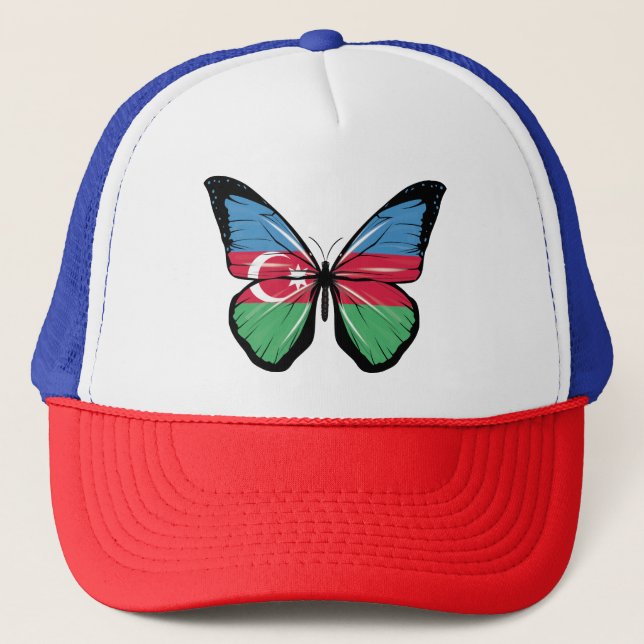 Azerbaijan Butterfly Flag Trucker Hat (Front)