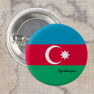 Azerbaijan button, patriotic Azerbaijan Flag 1 Inch Round Button