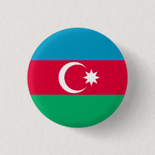 Azerbaijan Flag 1 Inch Round Button