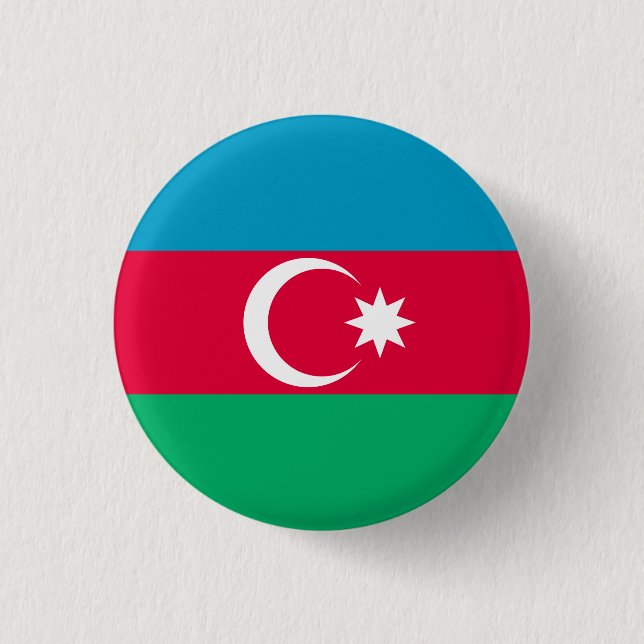 Azerbaijan Flag 1 Inch Round Button (Front)