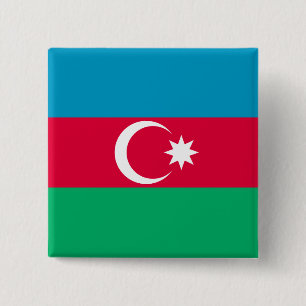Azerbaijan Flag 2 Inch Square Button