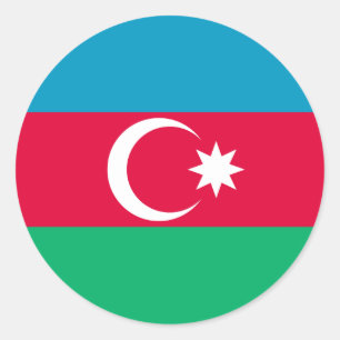Azerbaijan Flag Classic Round Sticker
