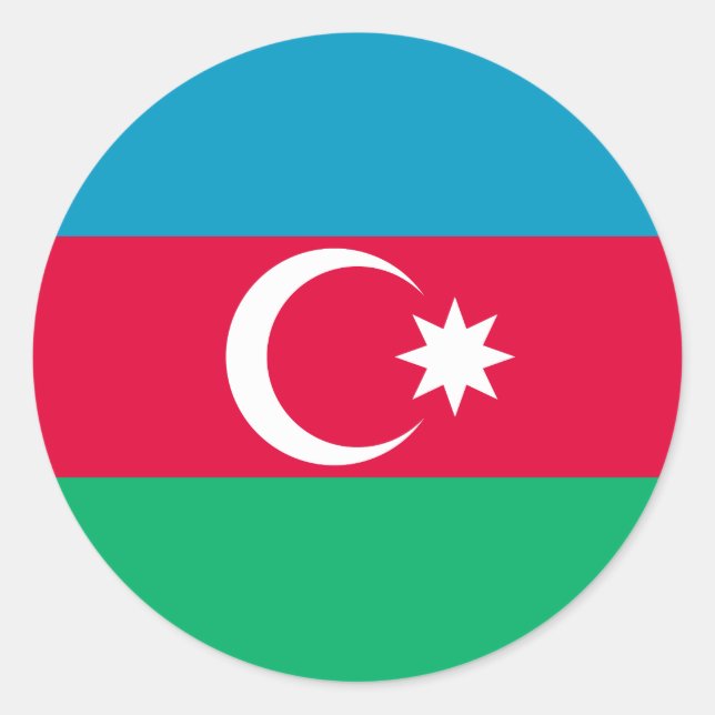 Azerbaijan Flag Classic Round Sticker (Front)