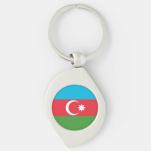 Azerbaijan Flag Keychain (Front)