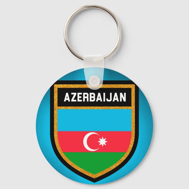 Azerbaijan Flag Keychain (Front)