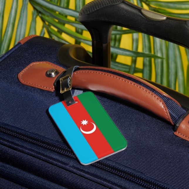 Azerbaijan flag luggage tag (Front Insitu 1)
