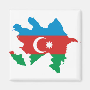 Azerbaijan Flag map AZ Magnet