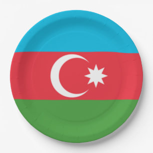 Azerbaijan Flag Paper Plate