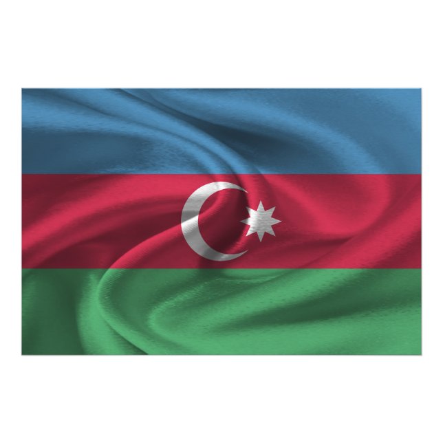 Azerbaijan Flag Photo Print (Front)