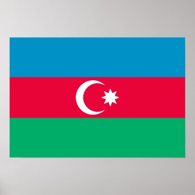 Azerbaijan Flag Poster (Front)