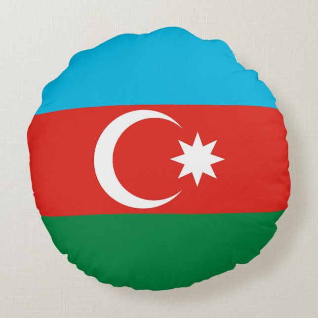 Azerbaijan flag round pillow (Back)