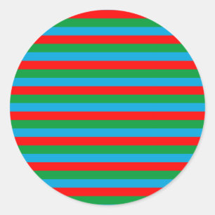 Azerbaijan flag stripes classic round sticker