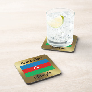 Azerbaijan Flag+Text Coaster